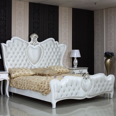 Luxury White Bedroom Set,,Carving Bedroom Classic Furniture Set