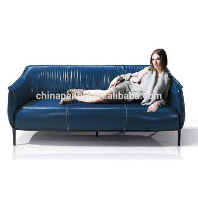 Unique Design Stainless Steel Frame Modern Leather Sofa Genuine Leather Office Sofa Set